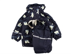 CeLaVi navy polar bear rainwear with fleece lining